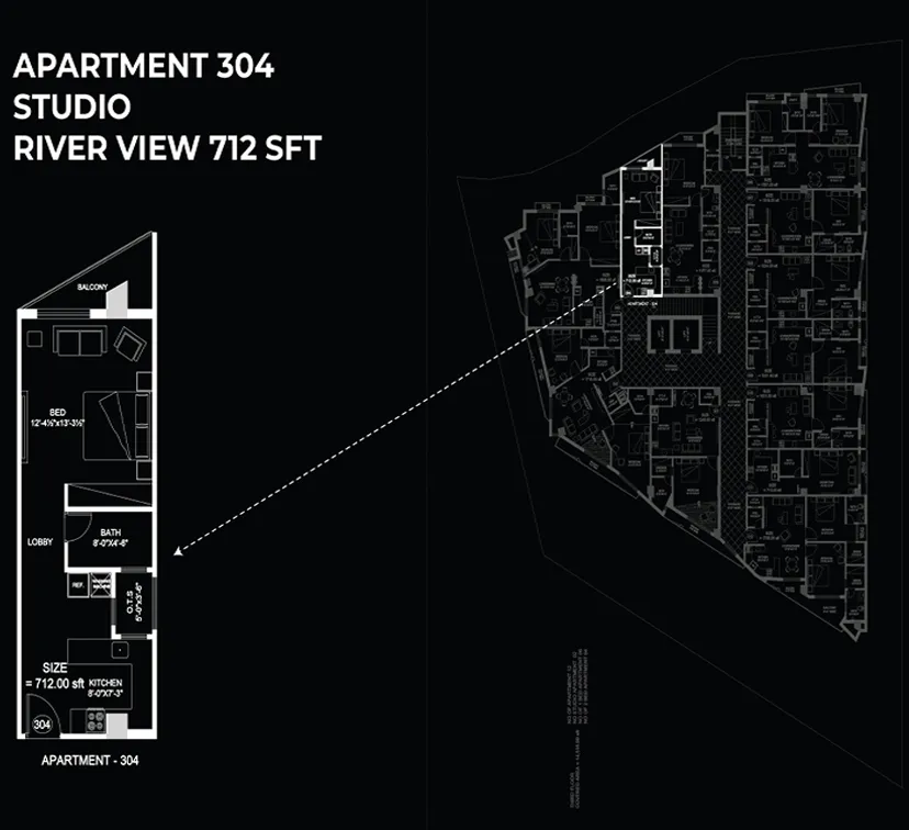 Studio 3D apartment on instalment