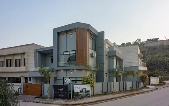 A completed Blue Arc building